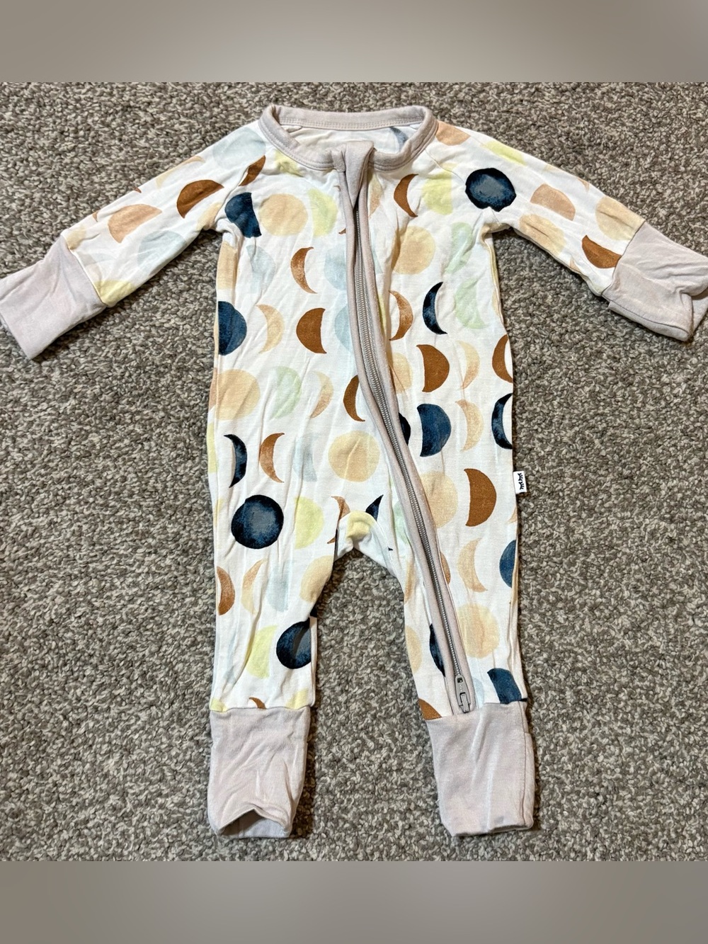 Little Sleepies Cream Moon & Dot Footed One-Piece